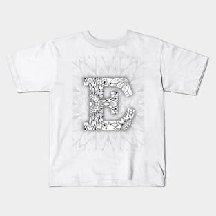 'E' intricate pattern Kids T-Shirt